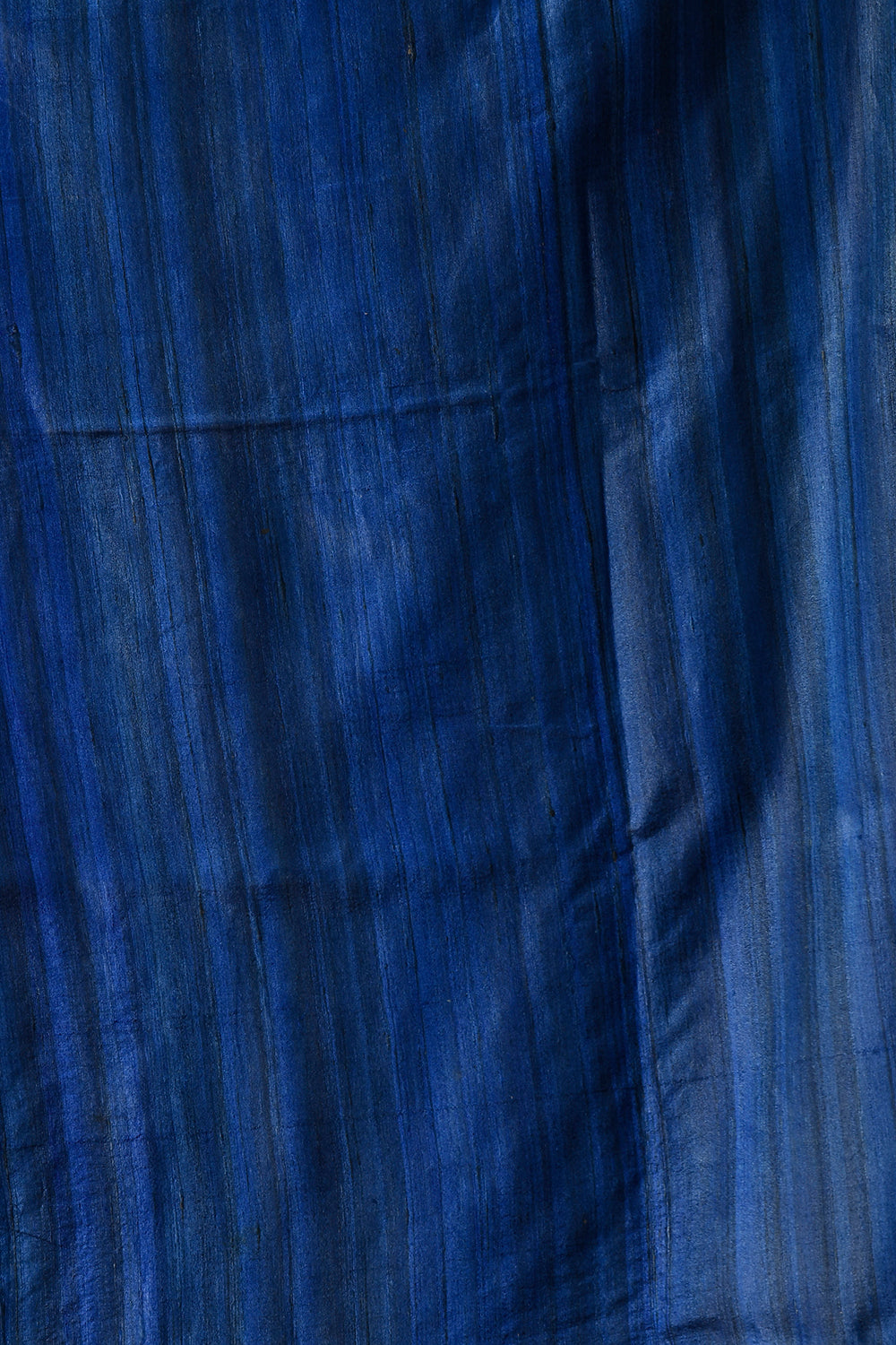 Luxurious Handwoven Royal Blue Tussar Silk Saree with Traditional Madhubani Motif