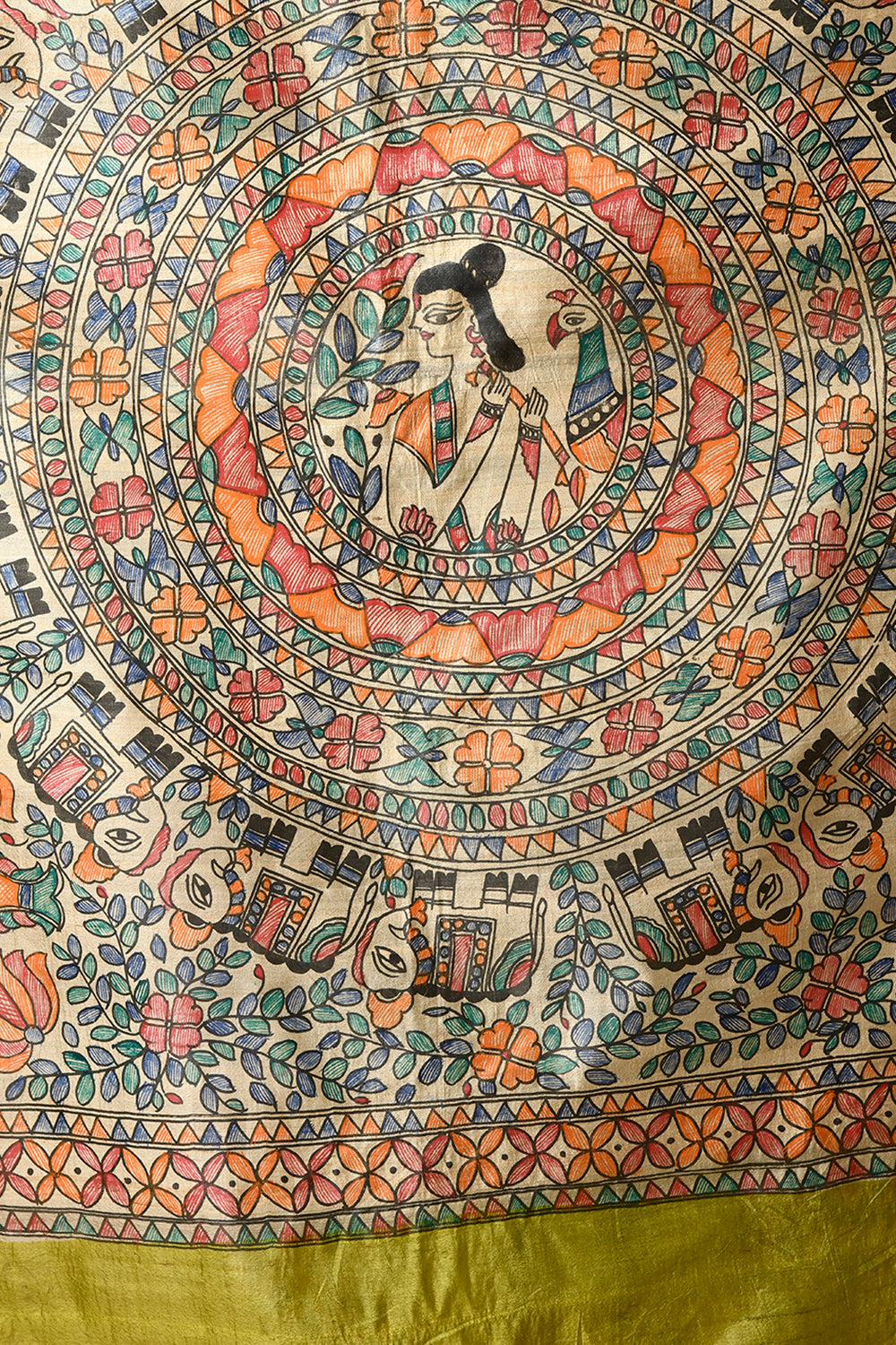 Tussar Silk Extravaganza: Madhubani Handpainted Saree, Echoing Premium Quality & Cultural Heritage