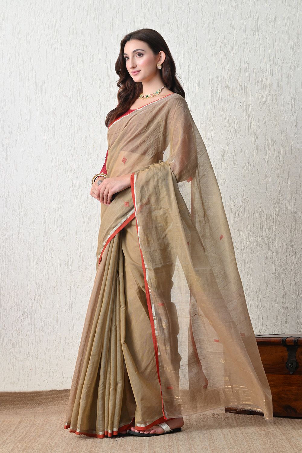 Sutrangini Saree- Natural dyed saree - Dhanshree