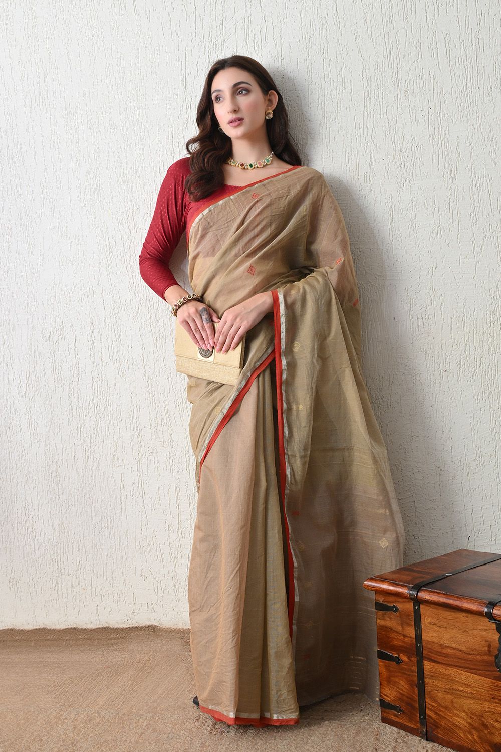 Sutrangini Saree- Natural dyed saree - Dhanshree