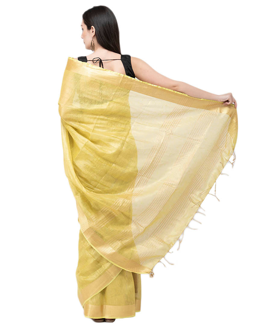 Mustard Linen Saree