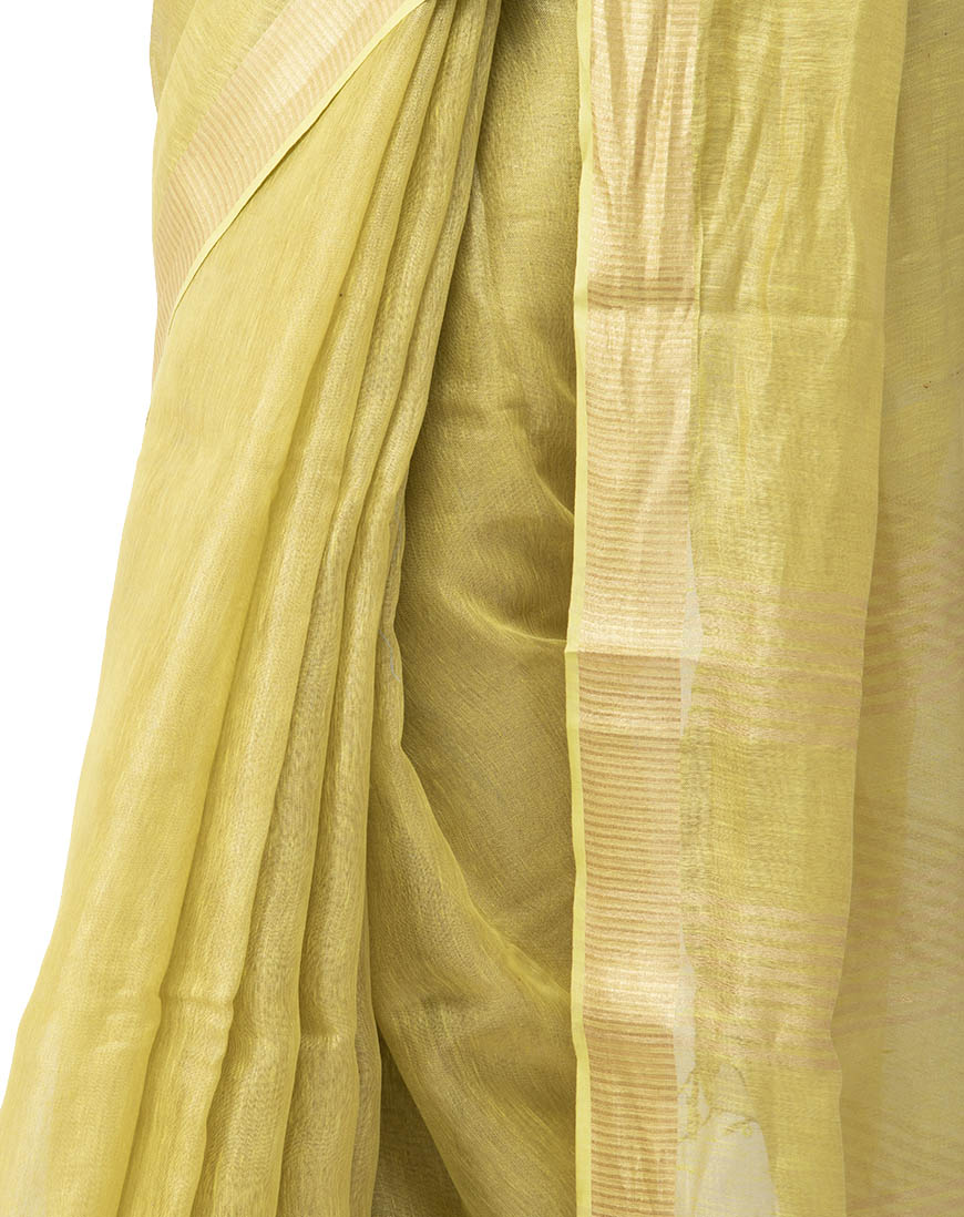 Mustard Linen Saree