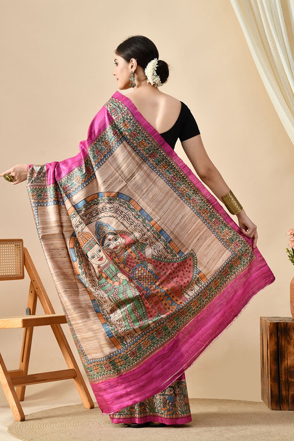 Eco-friendly handwoven pure tussar silk saree of 6.5 mtr. length, perfect for dry clean keeping the quality intact