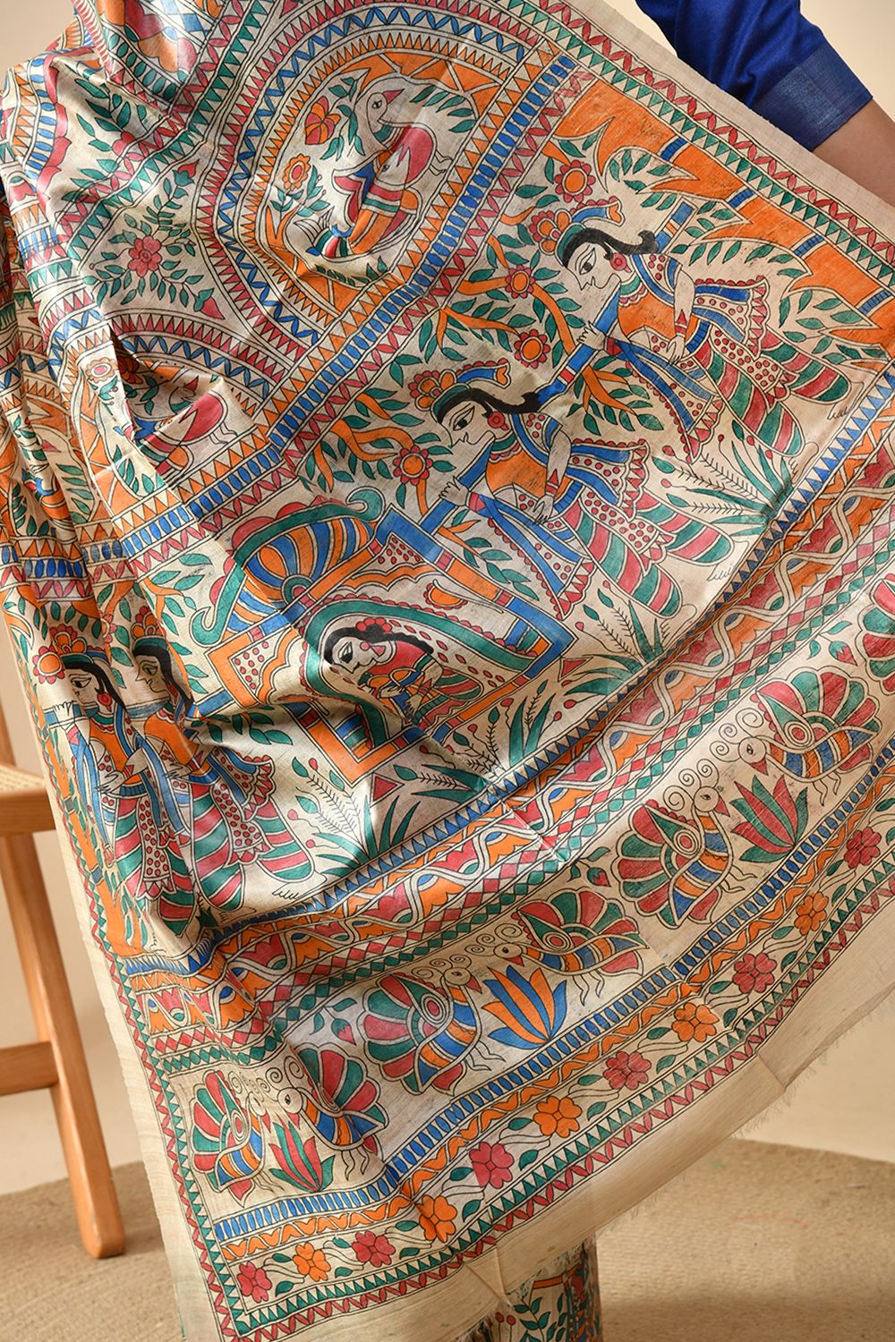 Tradition Embraces Trend: Authentic Madhubani Handwoven Tussar Silk Saree