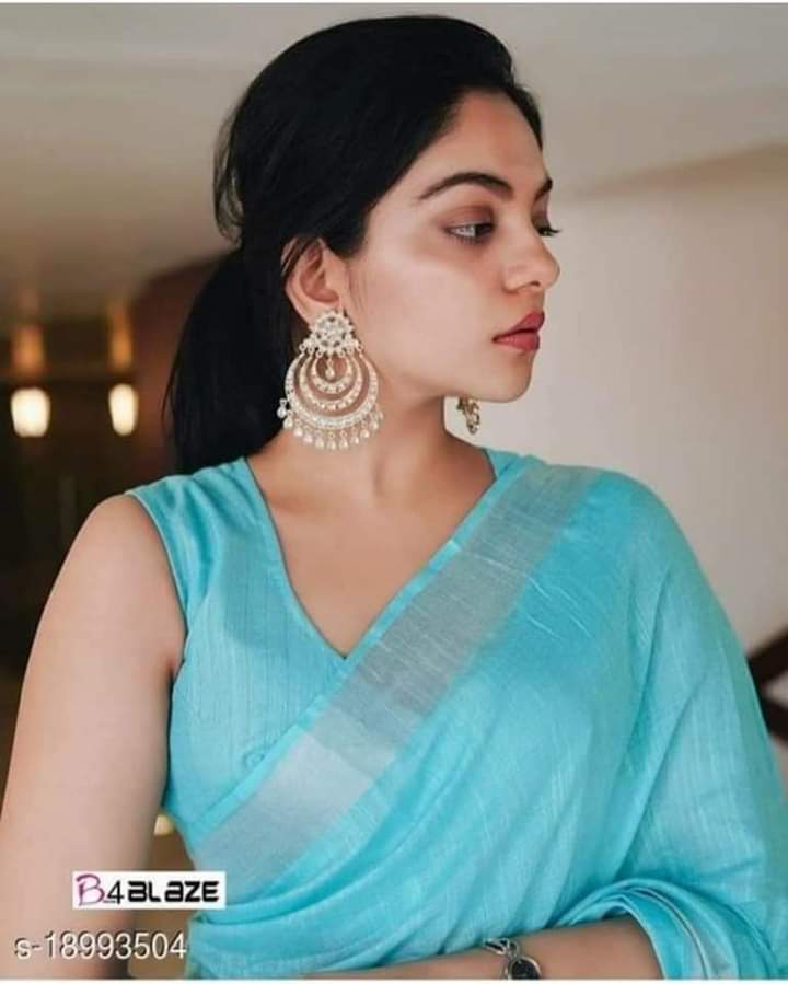 Timeless Elegance: Plain Cotton Slub Saree