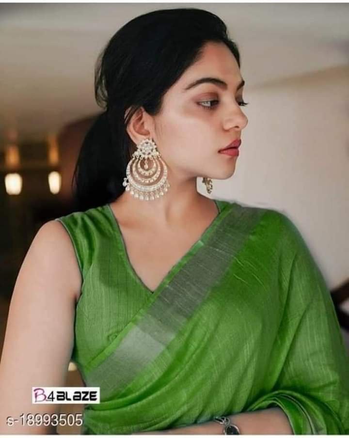 Timeless Elegance: Green Cotton Slub Saree
