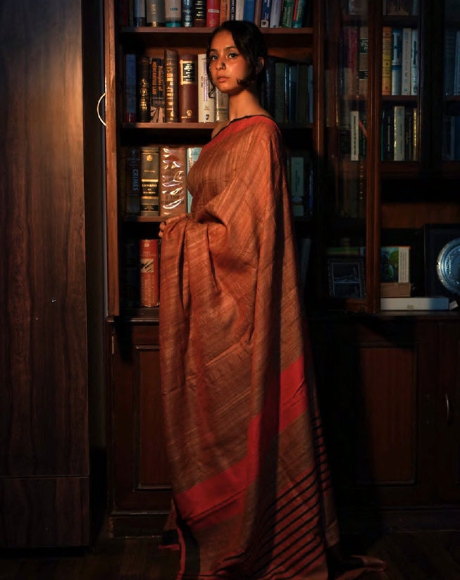 Natural Colour Tussar Silk Saree