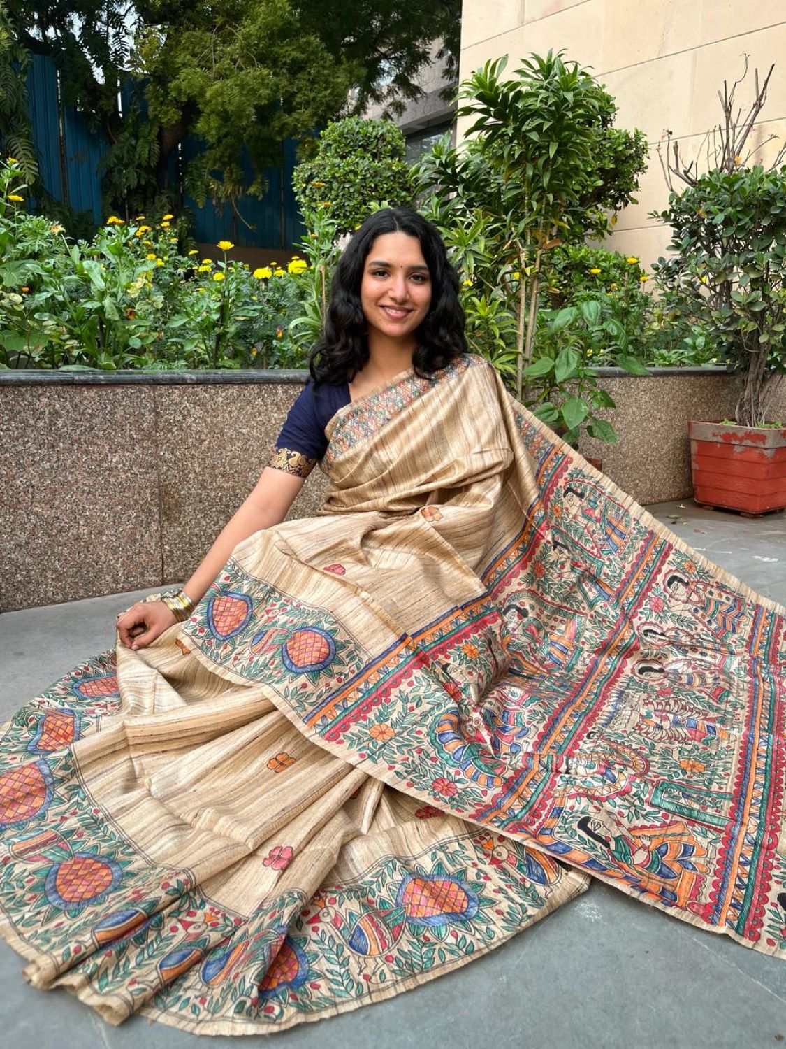 Madhubani Saree: High-Quality Tussar Giccha Silk Saree with Traditional Painting Motifs