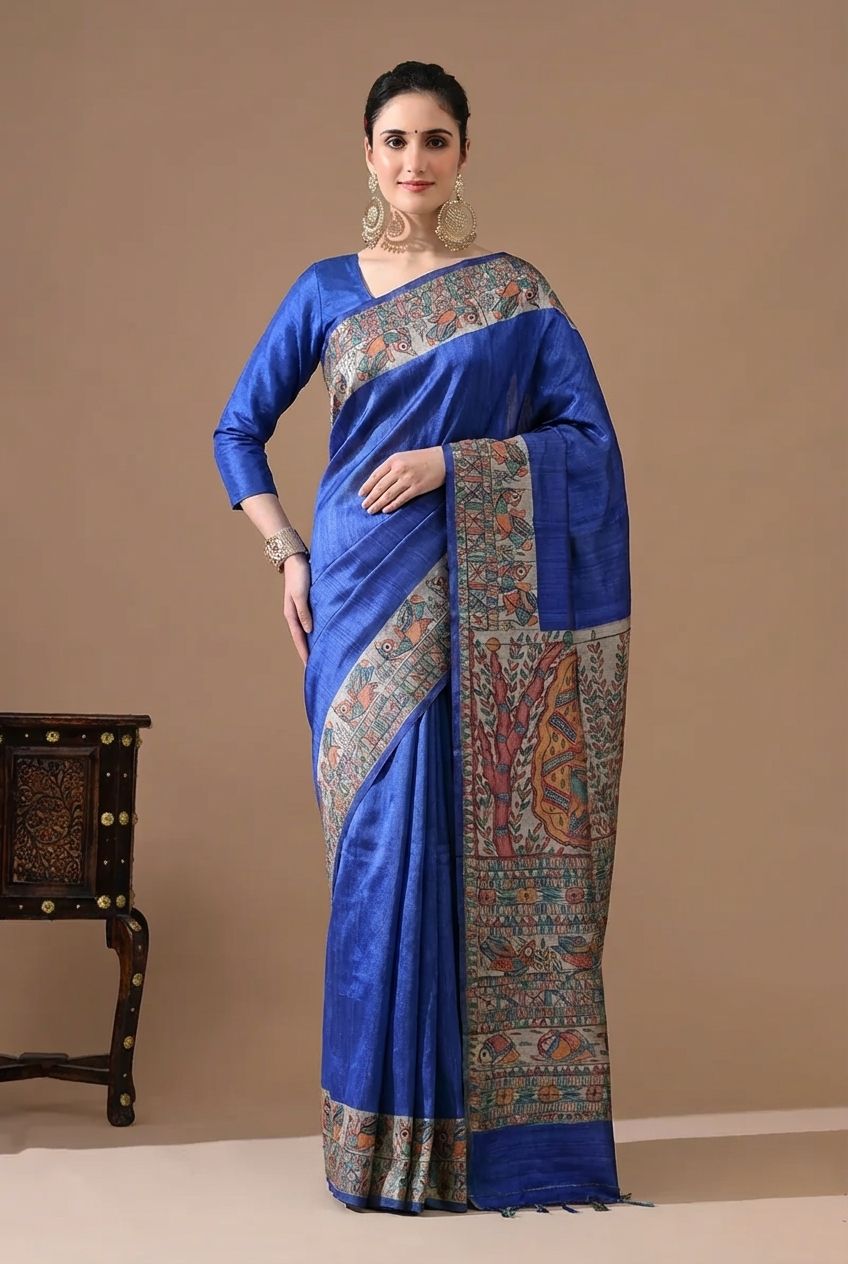 Madhubani Hand Painted Sarees