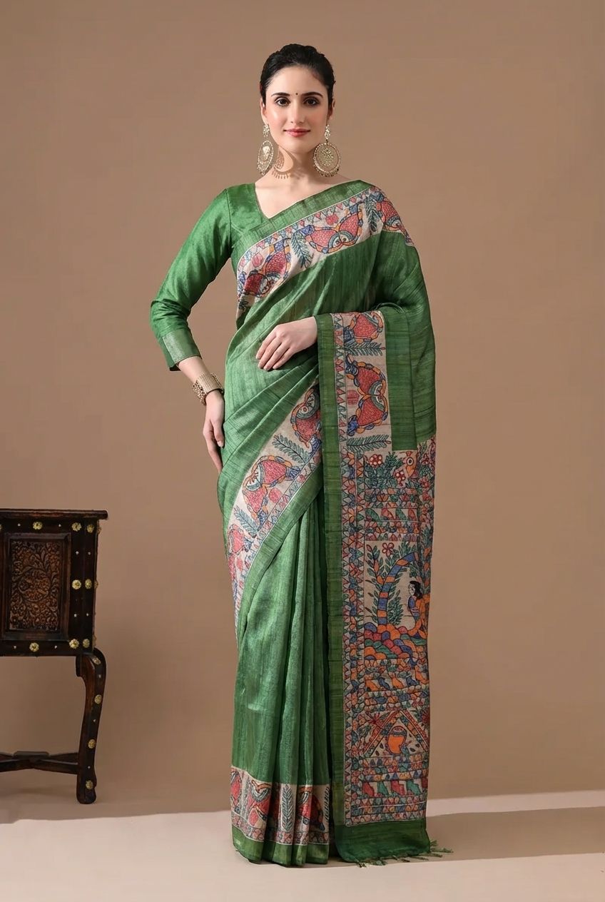 Madhubani Hand Painted Sarees