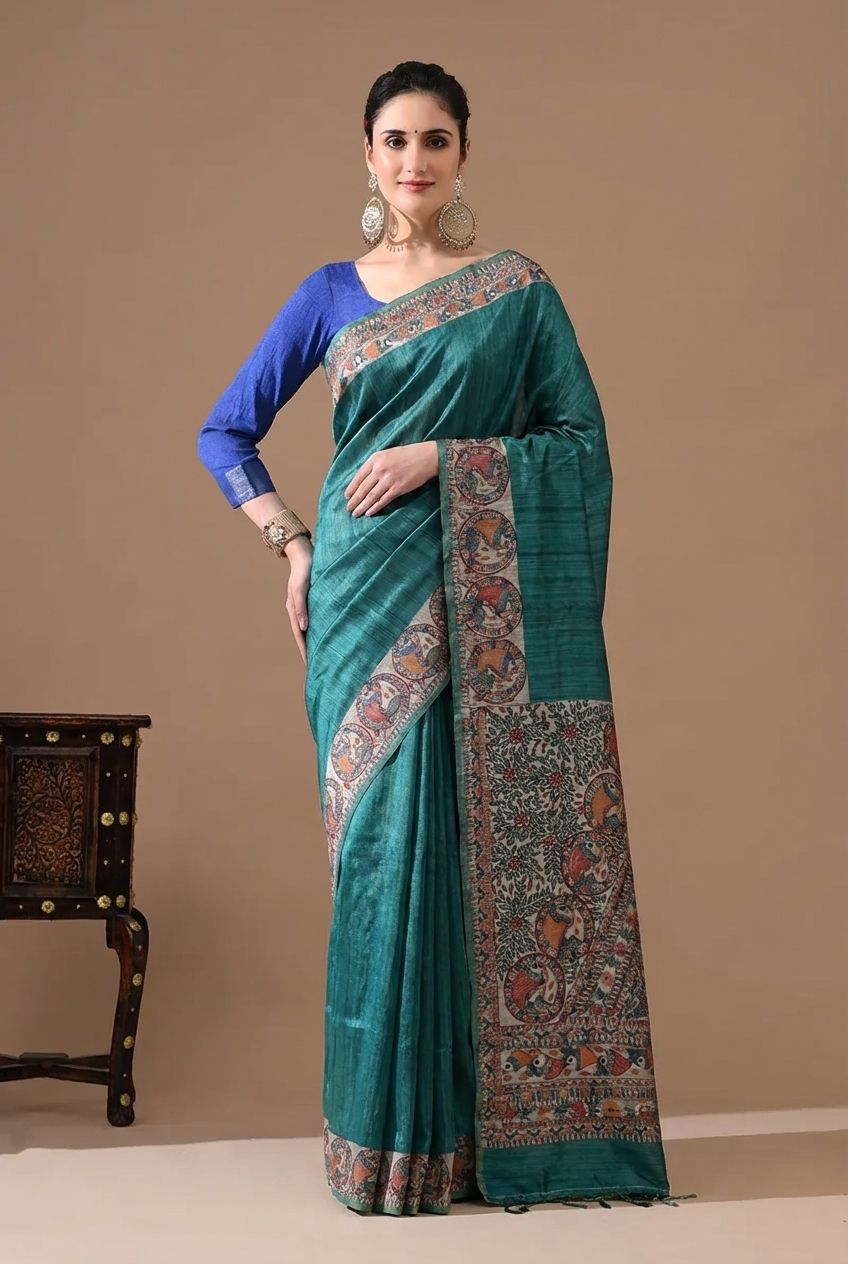 Madhubani Hand Painted Sarees