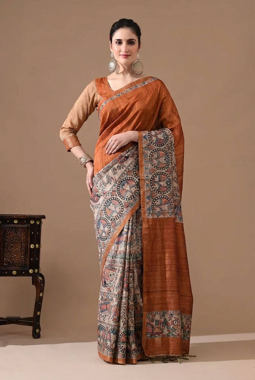 Madhubani Hand Painted Sarees