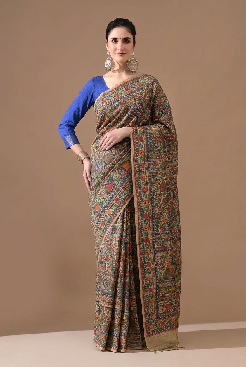 Madhubani Hand Painted Sarees