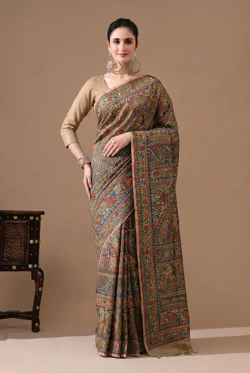 Madhubani Hand Painted Sarees