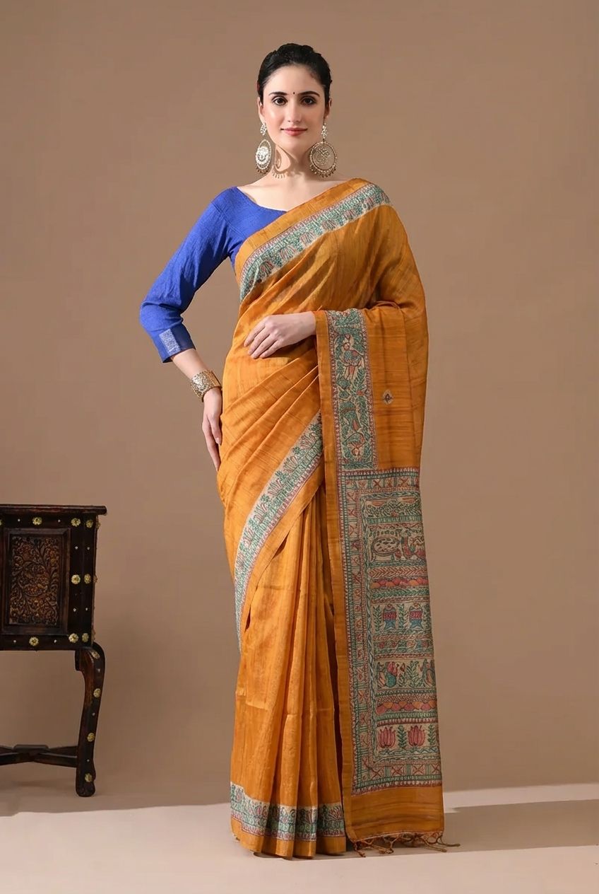 Madhubani Hand Painted Sarees
