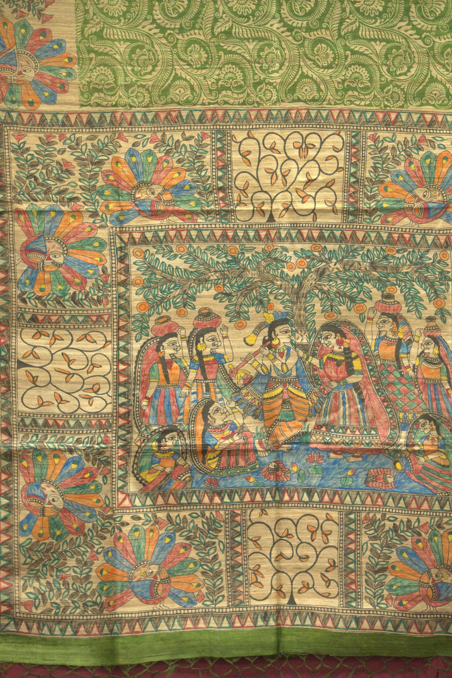 Madhubani Handcrafted HandPainted Saree