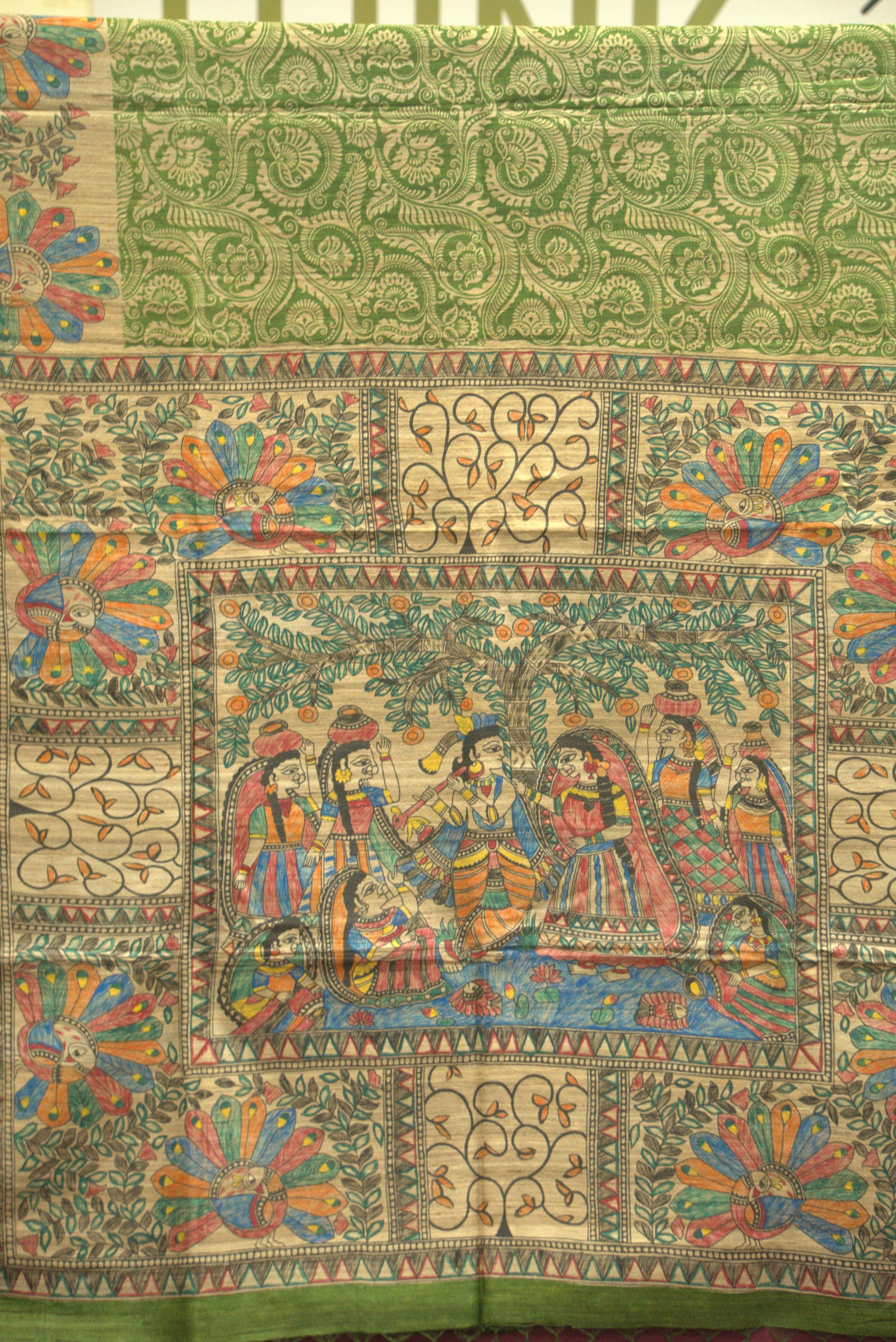 Madhubani Handcrafted HandPainted Saree