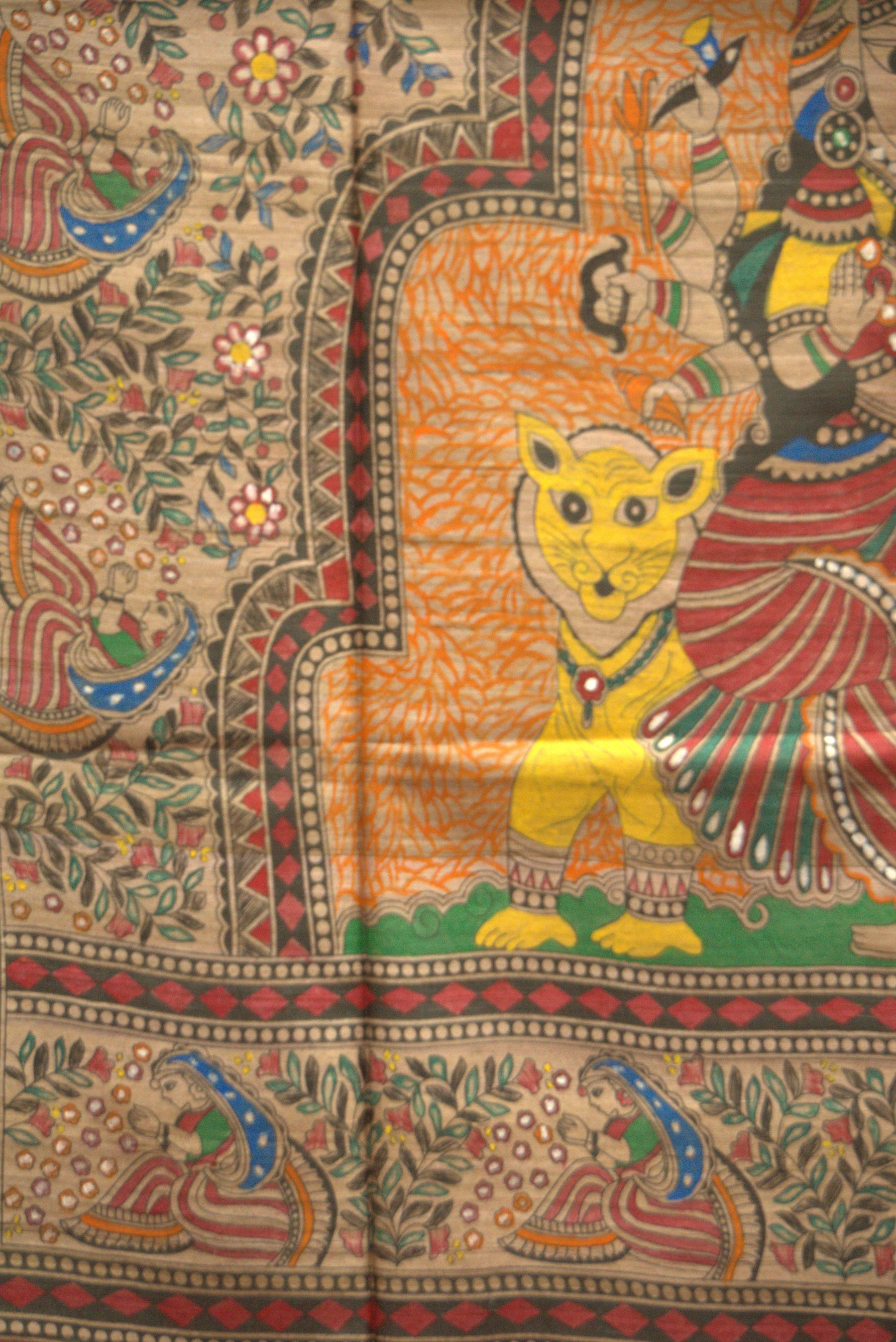 Madhubani Handcrafted HandPainted Saree