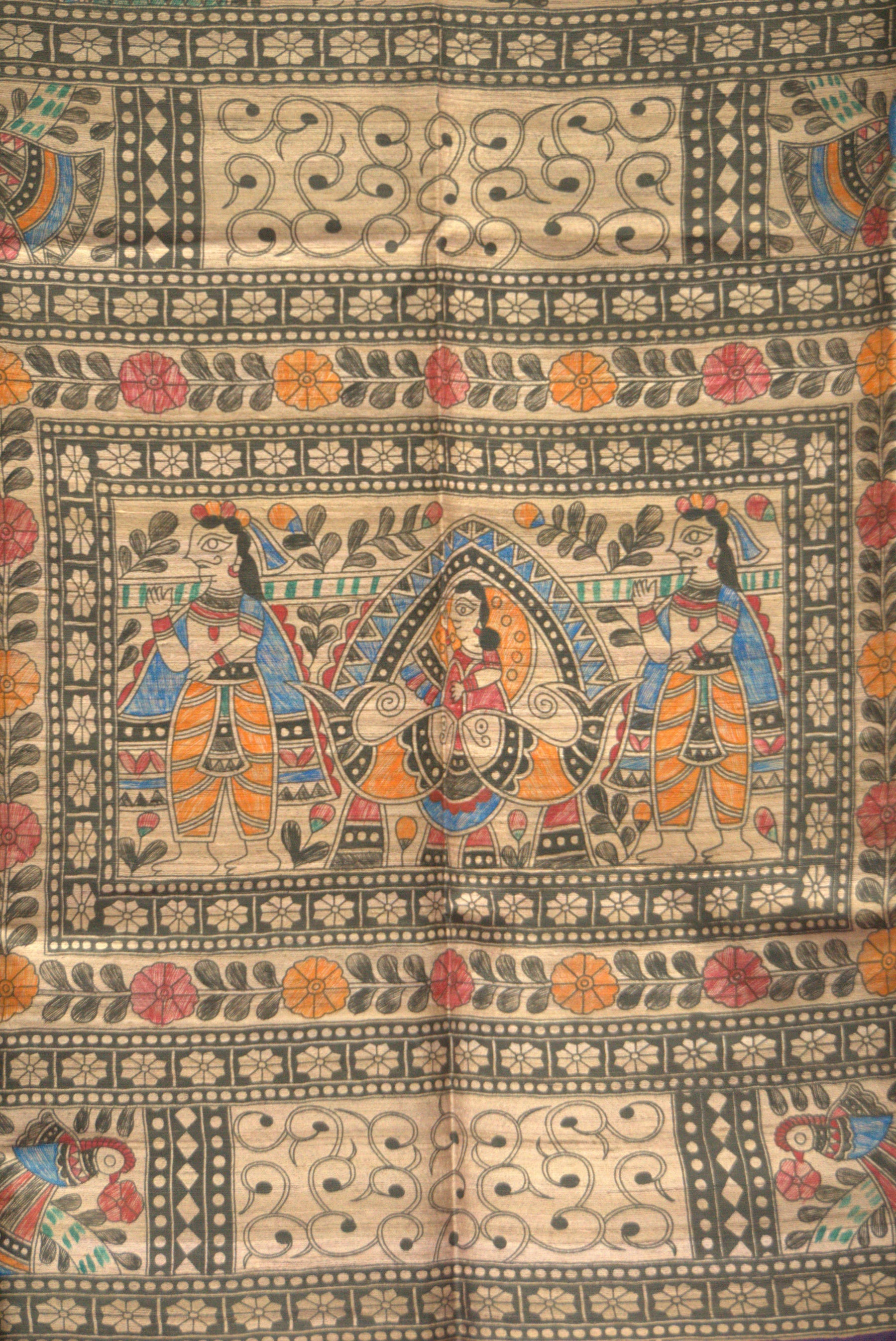 Madhubani Handcrafted HandPainted Saree