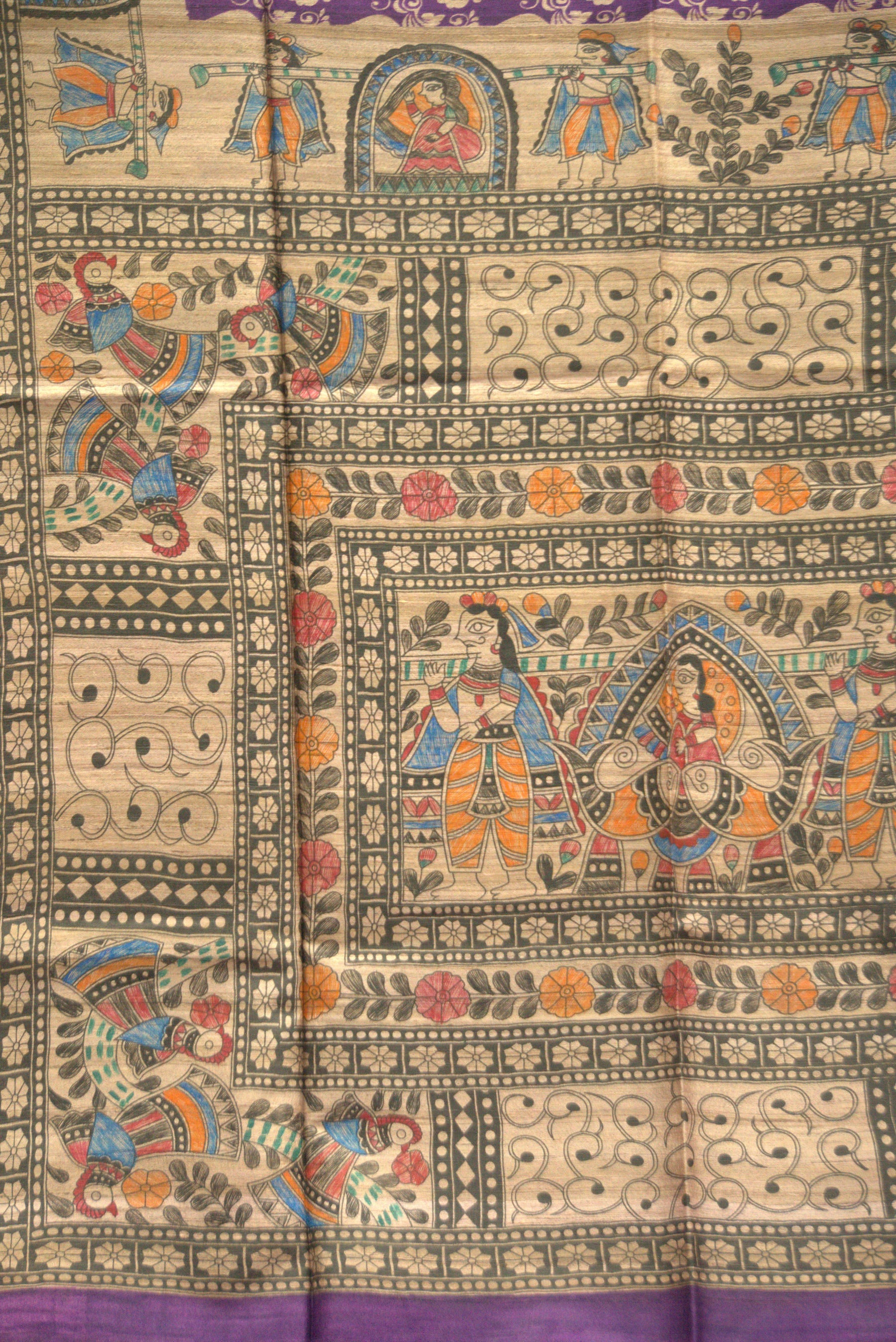 Madhubani Handcrafted HandPainted Saree