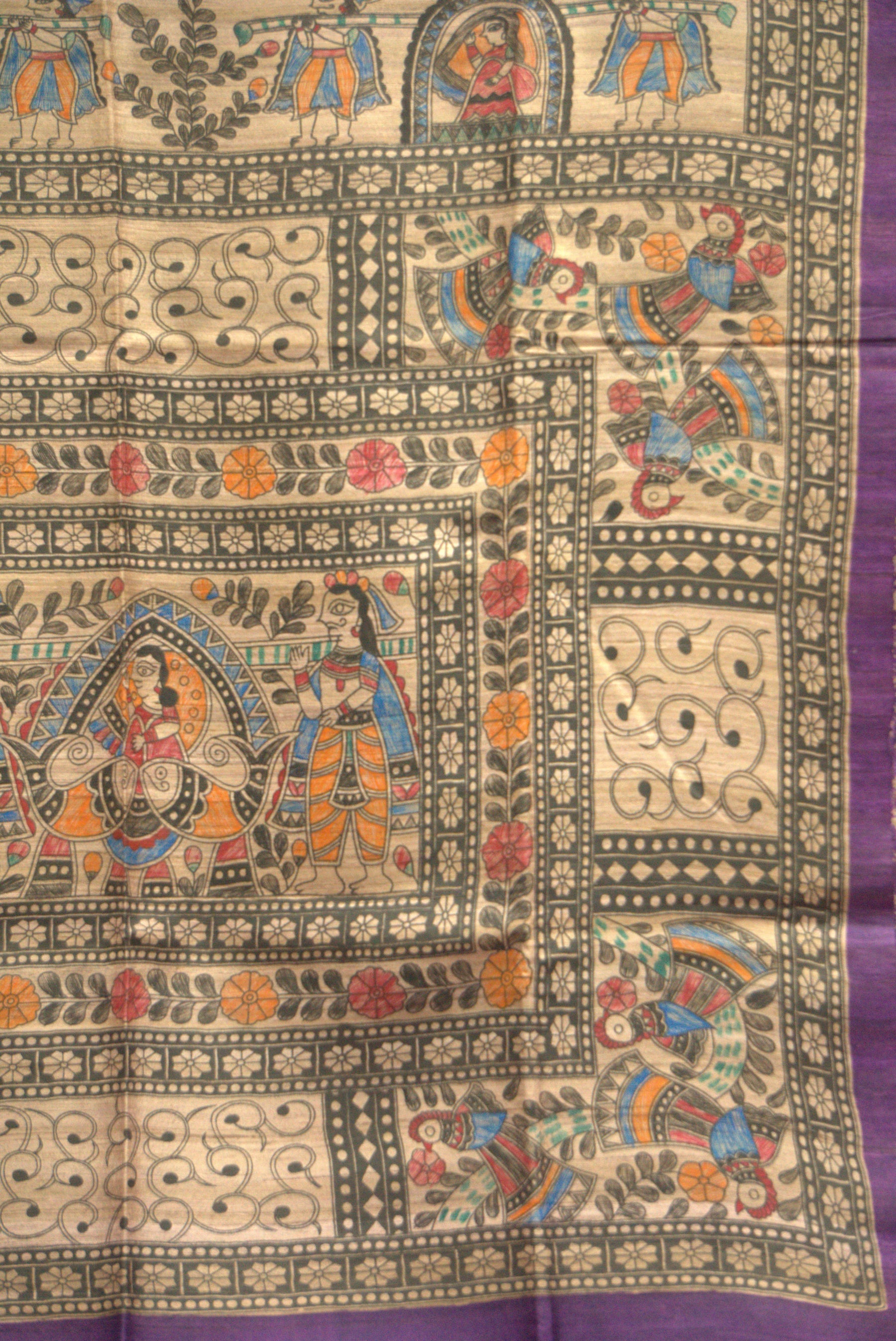 Madhubani Handcrafted HandPainted Saree
