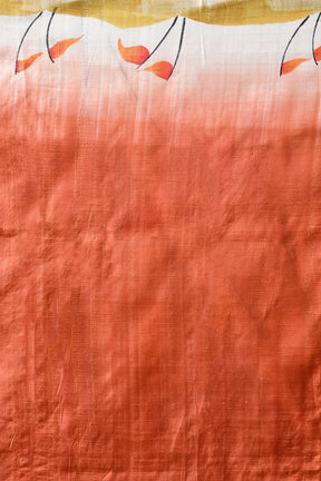 Handcrafted Hand-Painted Tussar Silk Saree – Bhasha Bharat Tussar Silk