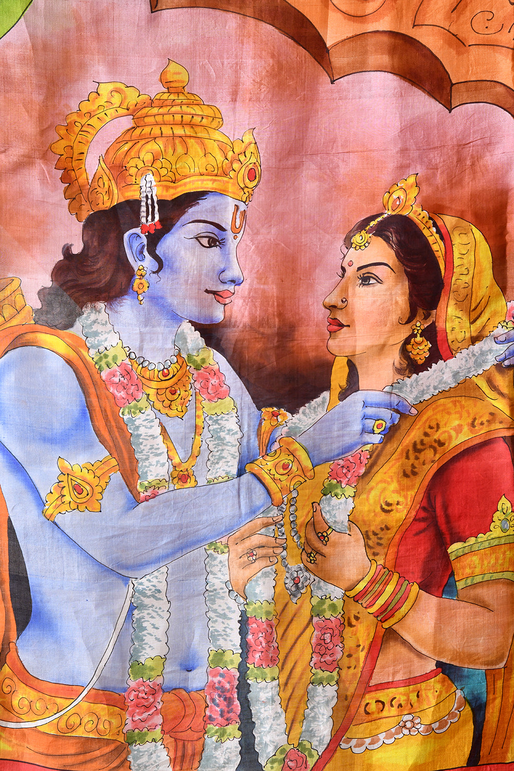 Handcrafted Hand-Painted Tussar Silk Saree – Bhasha Bharat