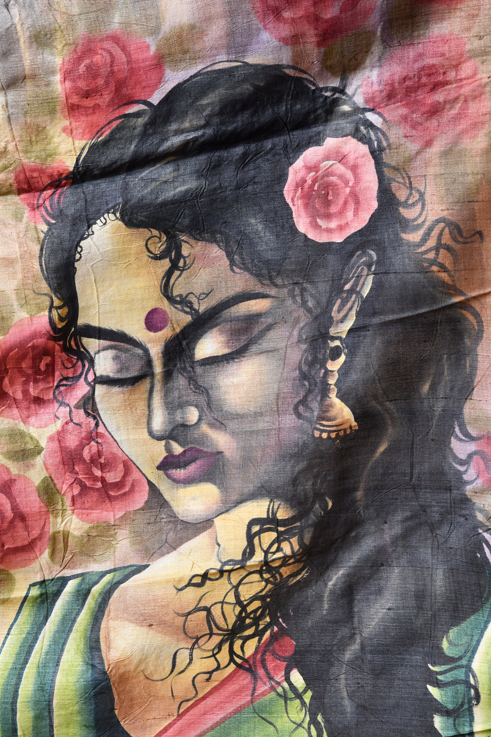 Handcrafted Hand-Painted Tussar Silk Saree – Bhasha Bharat