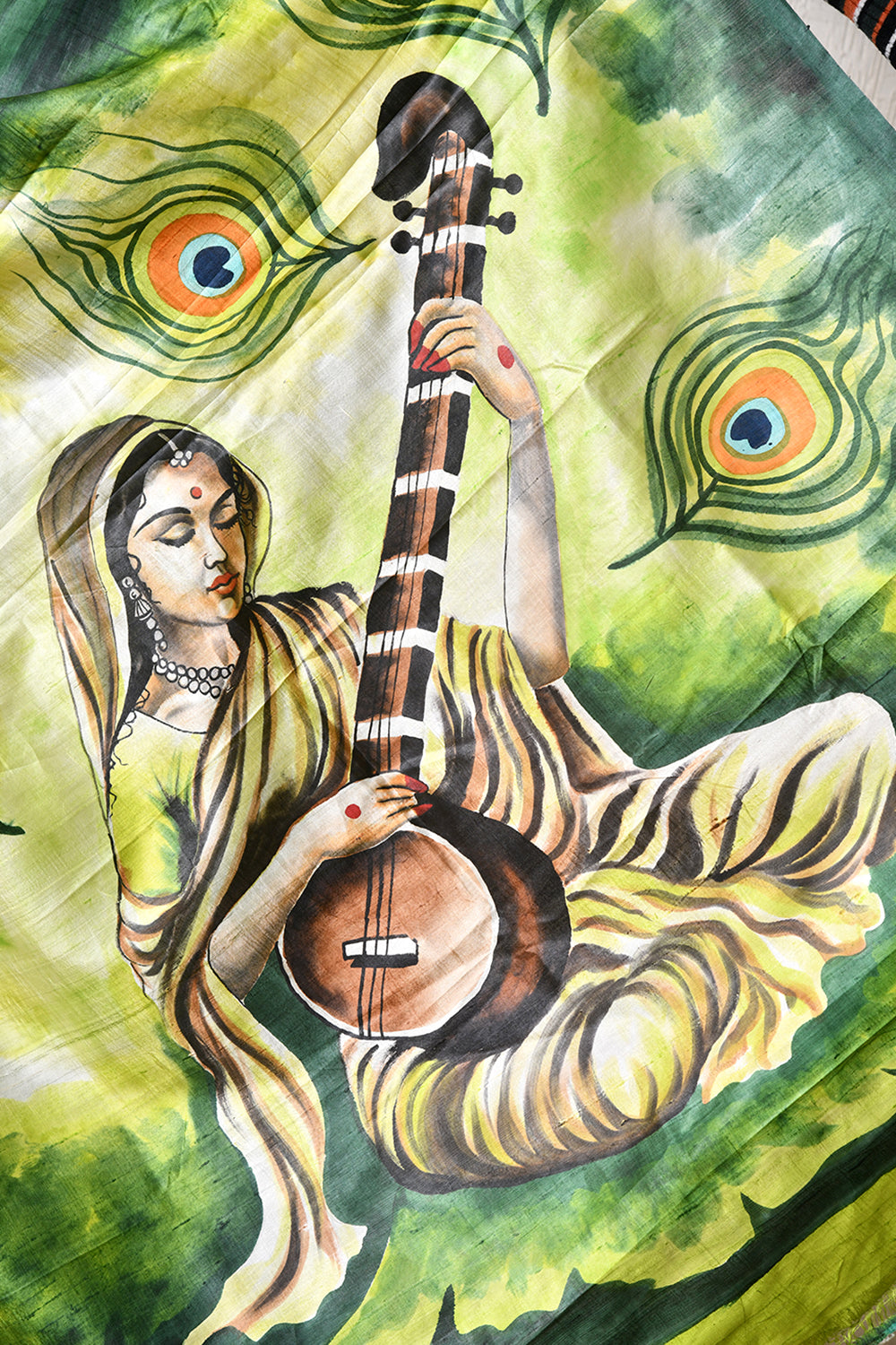 Handcrafted Hand-Painted Tussar Silk Saree – Bhasha Bharat