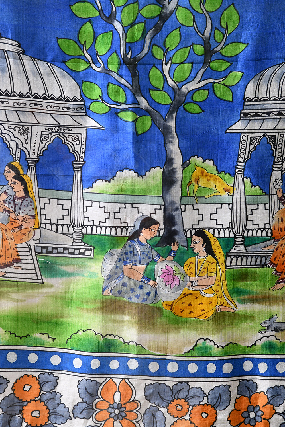 Handcrafted Hand-Painted Tussar Silk Saree – Bhasha Bharat