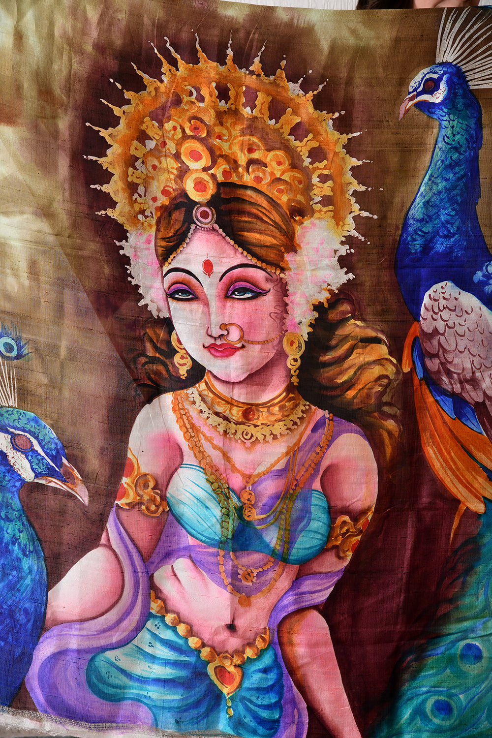 Handcrafted Hand-Painted Tussar Silk Saree – Bhasha Bharat