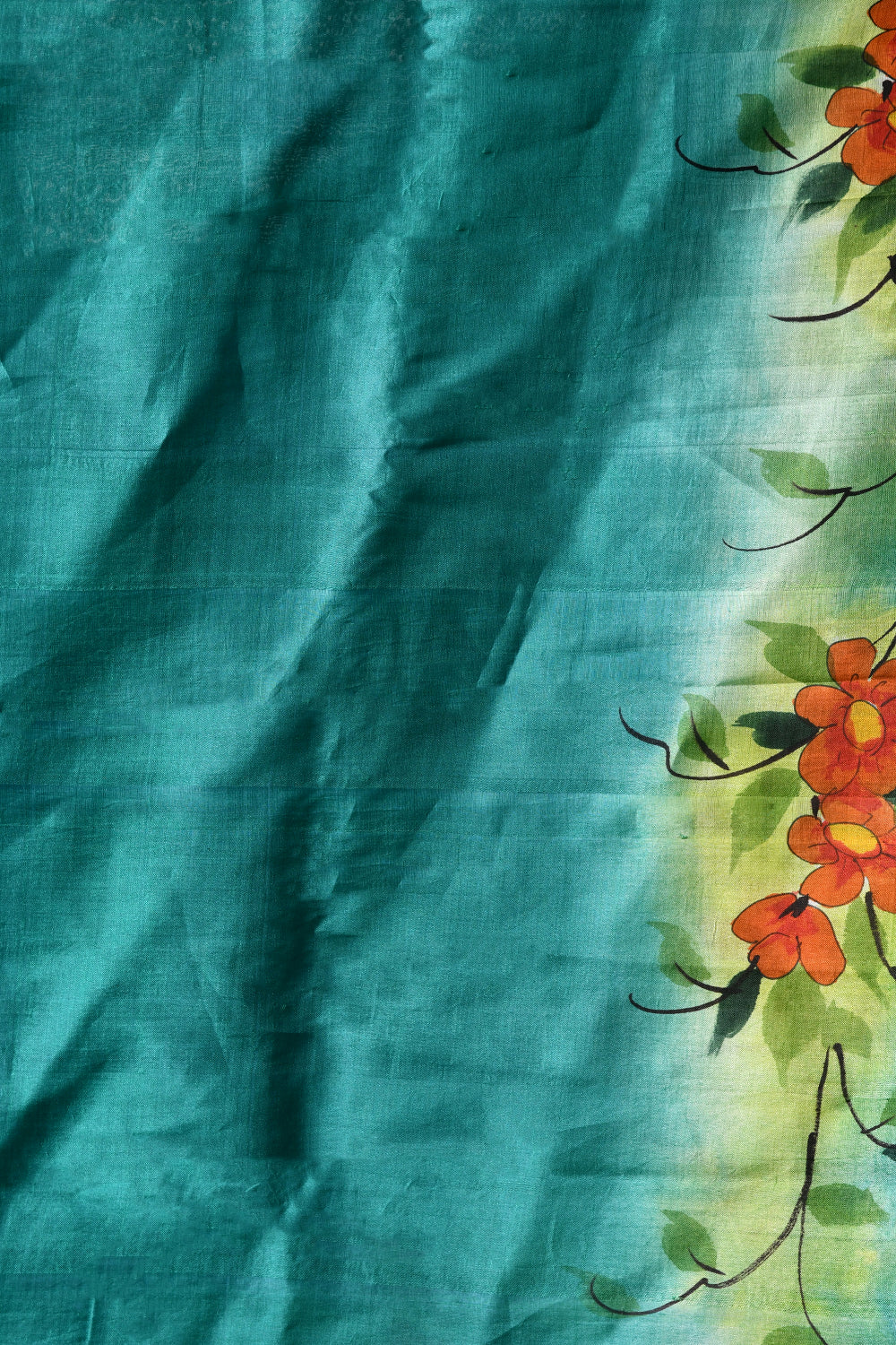 Handcrafted Hand-Painted Tussar Silk Saree – Bhasha Bharat