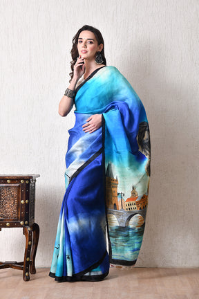 Handcrafted Hand-Painted Tussar Silk Saree – Bhasha Bharat
