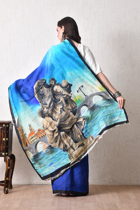 Handcrafted Hand-Painted Tussar Silk Saree – Bhasha Bharat