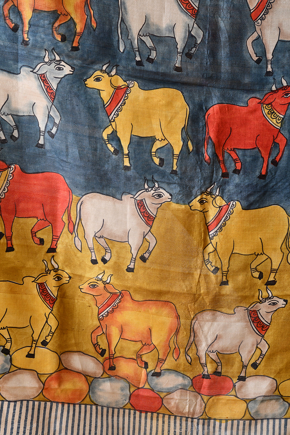 Handcrafted Hand-Painted Tussar Silk Saree – Bhasha Bharat