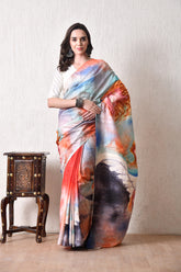 Handcrafted Hand-Painted Tussar Silk Saree – Bhasha Bharat