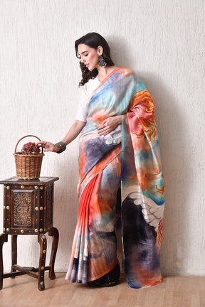 Handcrafted Hand-Painted Tussar Silk Saree – Bhasha Bharat