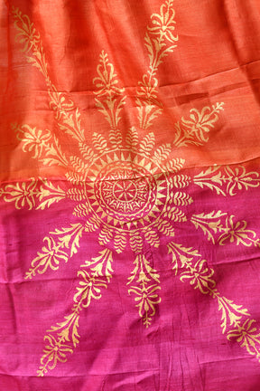 Handcrafted Hand-Painted Tussar Silk Saree – Bhasha Bharat