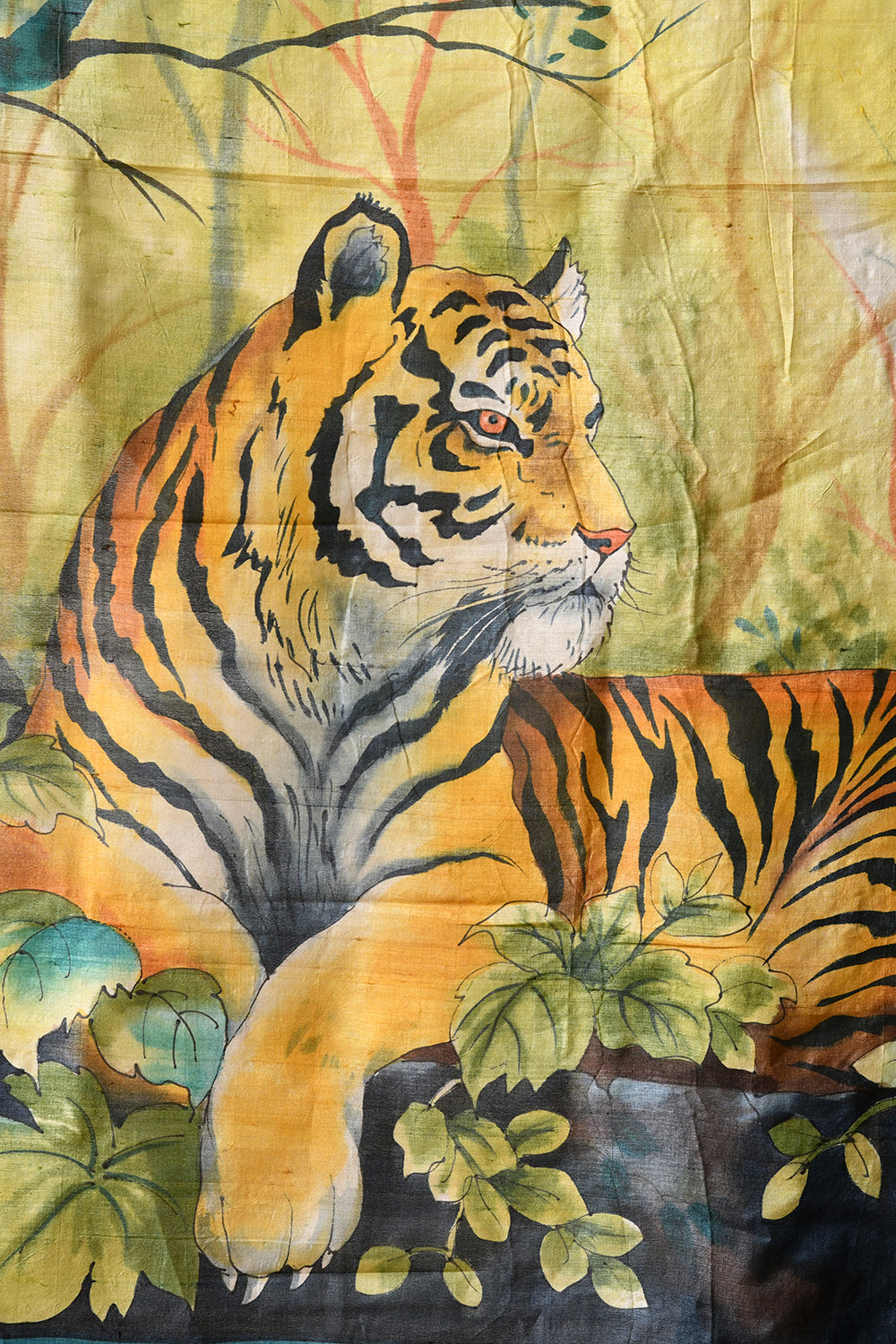 Handcrafted Hand-Painted Tussar Silk Saree – Bhasha Bharat