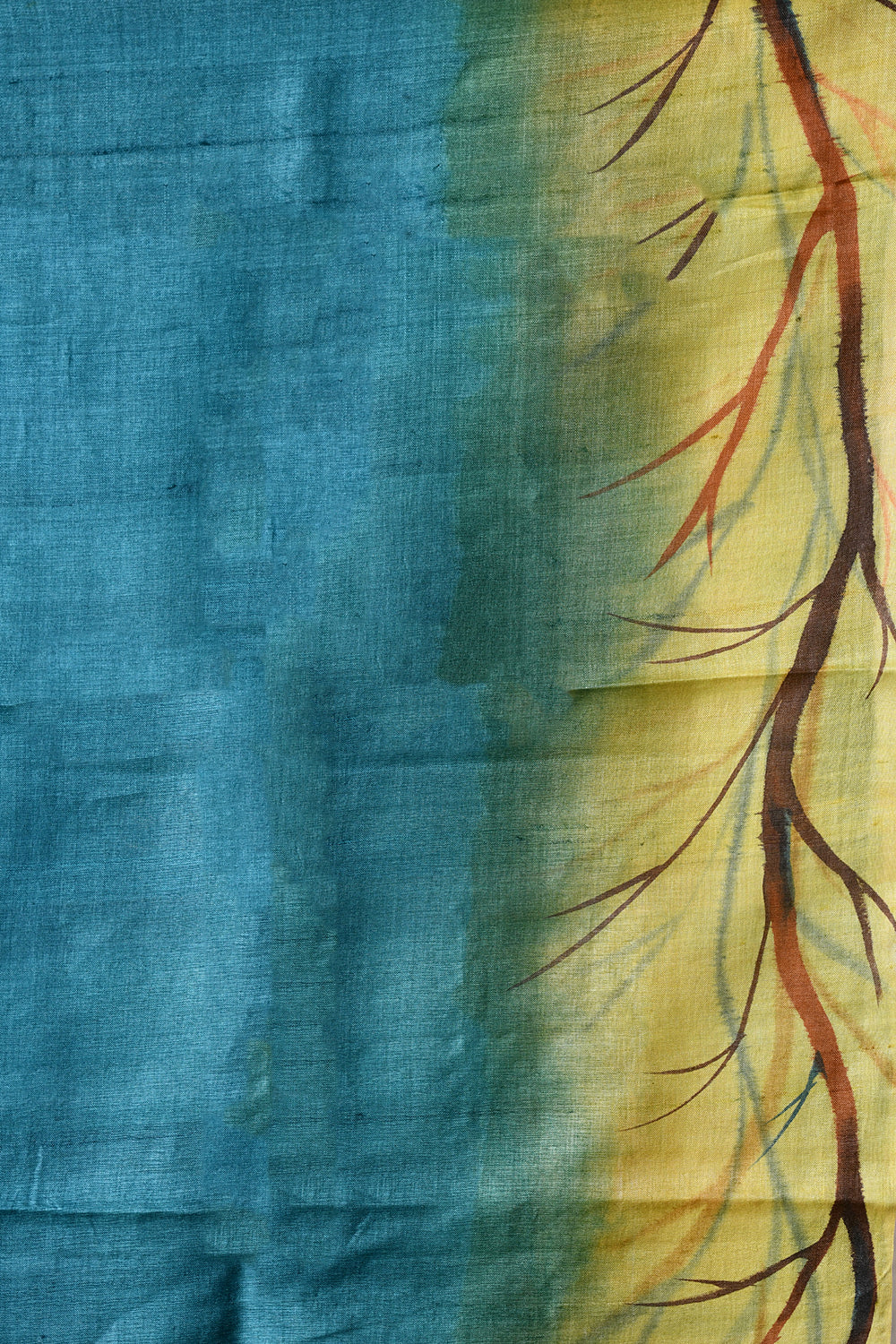 Handcrafted Hand-Painted Tussar Silk Saree – Bhasha Bharat