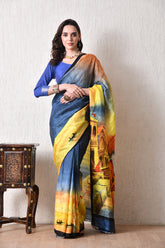 Handcrafted Hand-Painted Tussar Silk Saree – Bhasha Bharat