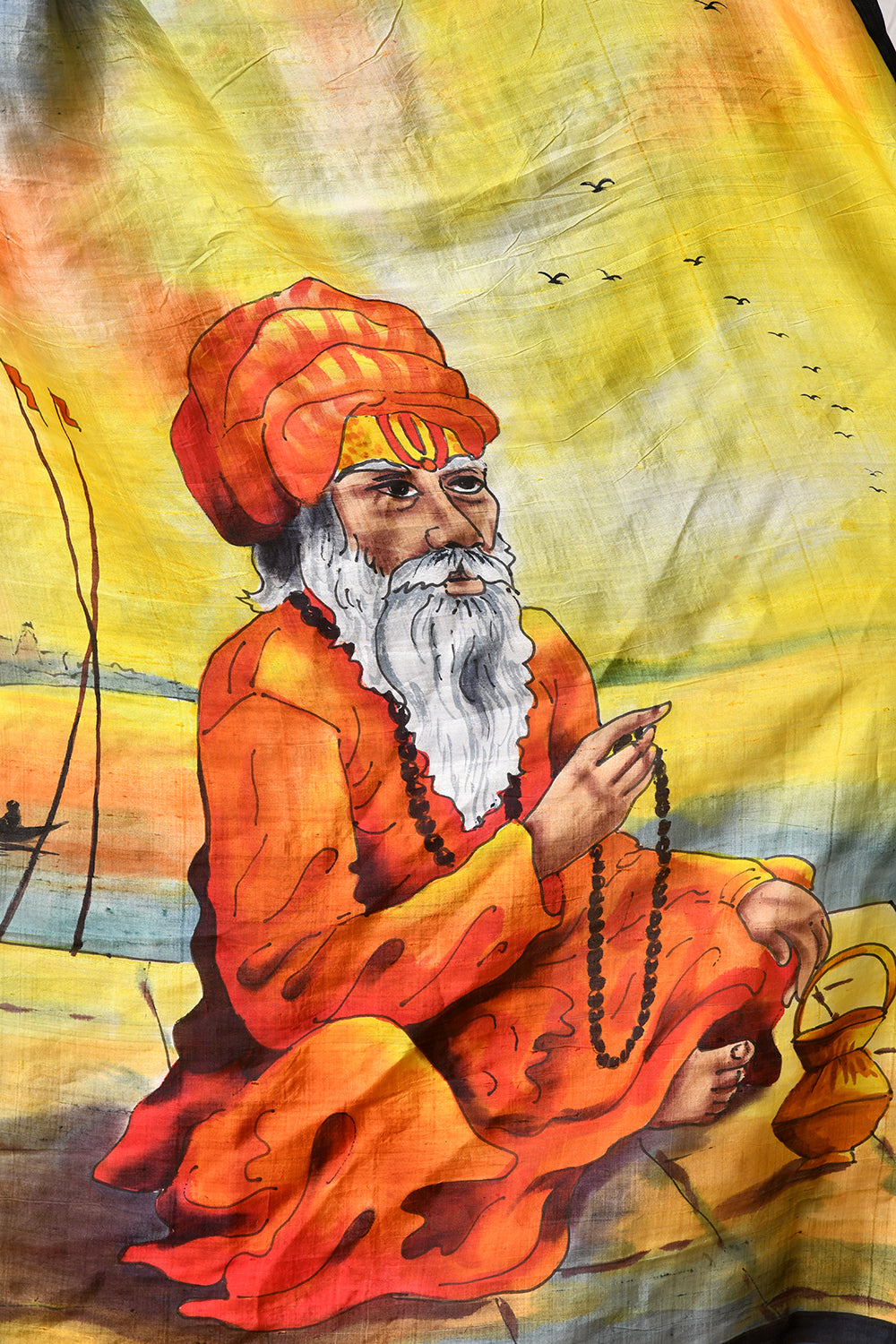 Handcrafted Hand-Painted Tussar Silk Saree – Bhasha Bharat
