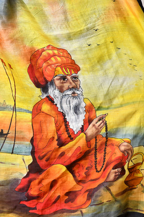Handcrafted Hand-Painted Tussar Silk Saree – Bhasha Bharat