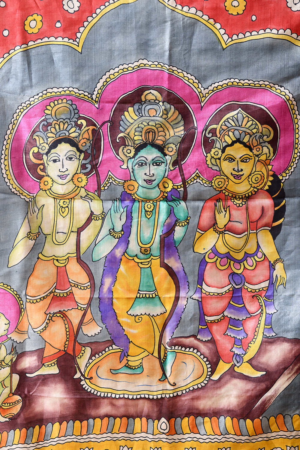 Handcrafted Hand-Painted Tussar Silk Saree – Bhasha Bharat