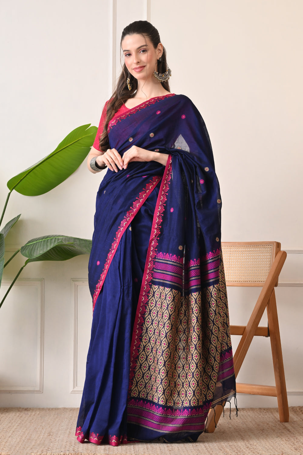 Vivacious Violent: Handloom Organic Bengal Cotton Saree