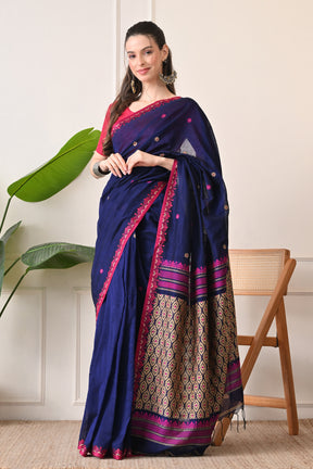 Vivacious Violent: Handloom Organic Bengal Cotton Saree