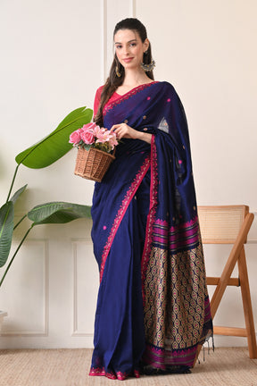 Vivacious Violent: Handloom Organic Bengal Cotton Saree