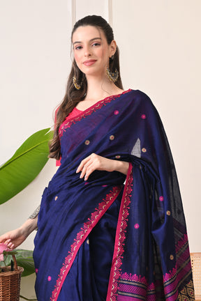 Vivacious Violent: Handloom Organic Bengal Cotton Saree