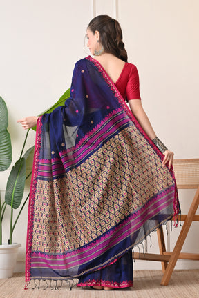 Vivacious Violent: Handloom Organic Bengal Cotton Saree