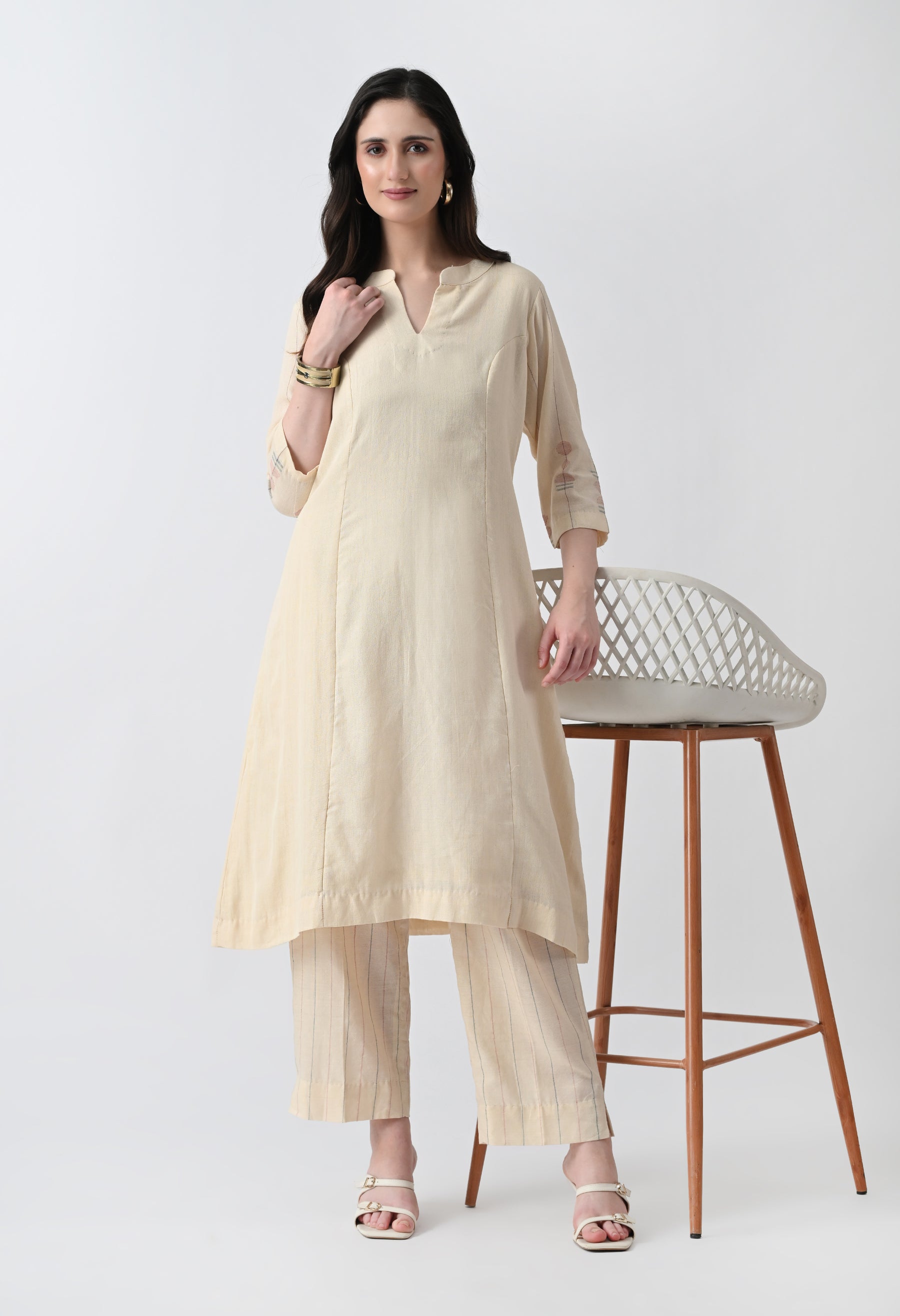 Ivory Weave Kurta Set